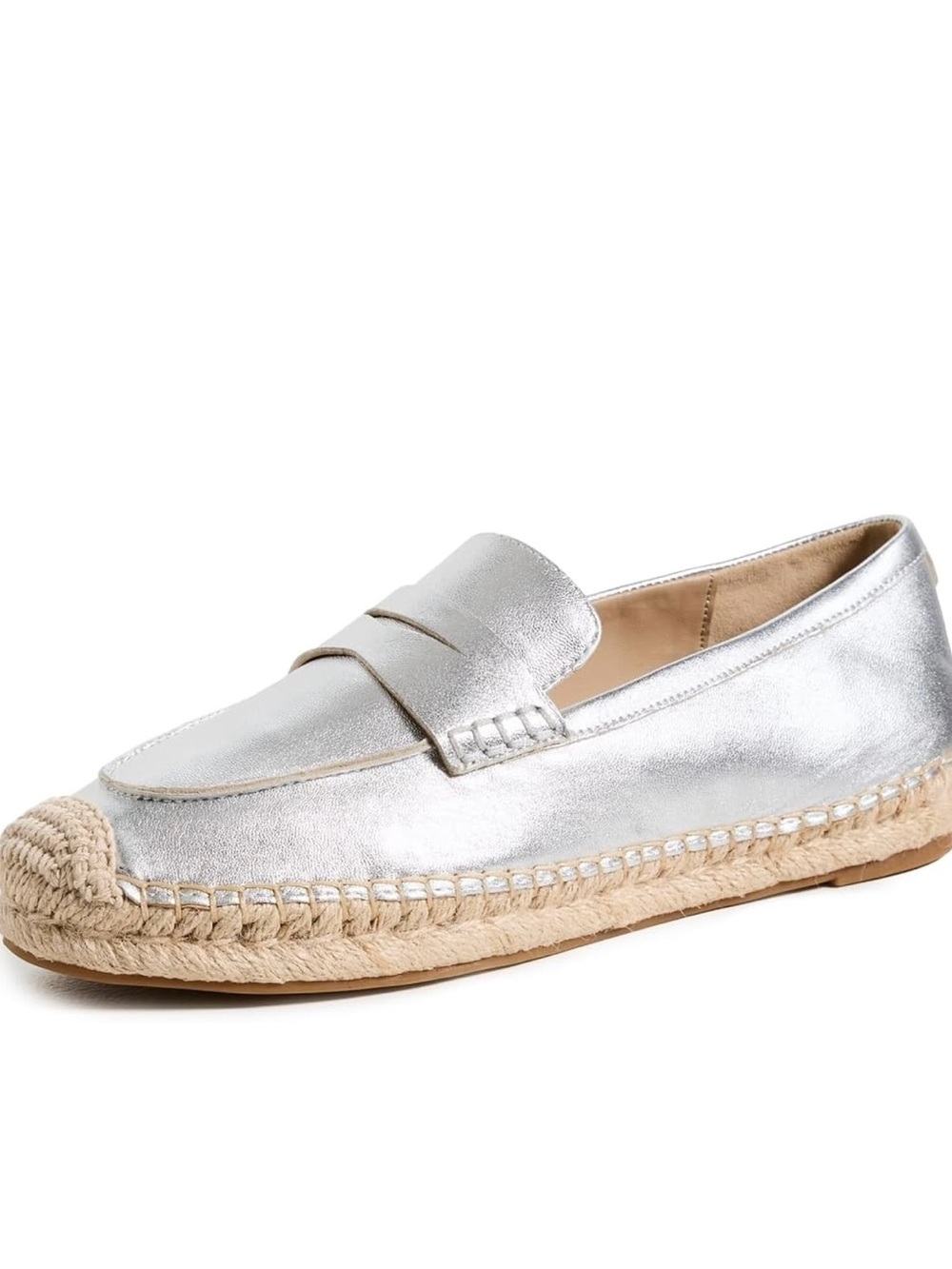 Sam Edelman Silver Metallic Espadrille Loafer - Size 11